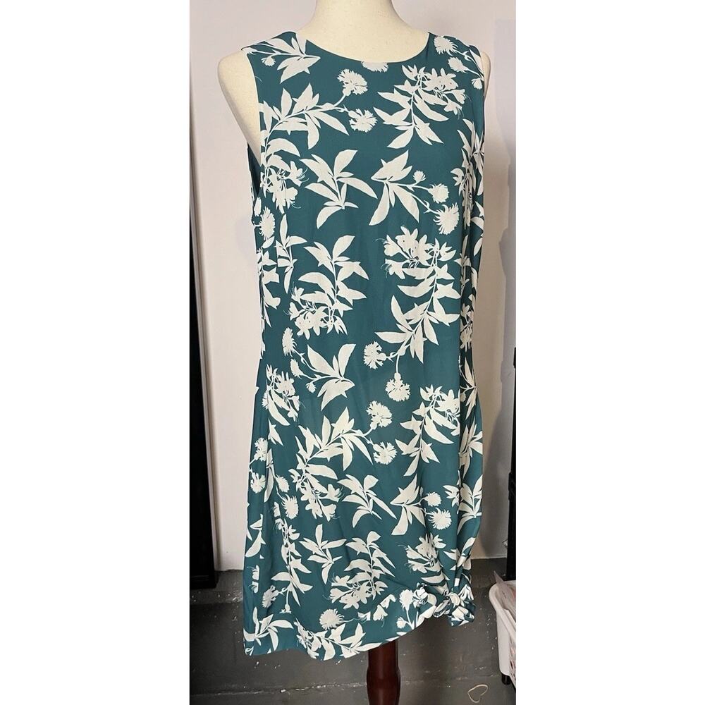 Sam Edelman Women's Floral Sleeveless Dress Round Neck, Teal , Size 10 NWT